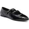 Jeffrey Campbell Flatz Mary Jane Flat In Black Crinkle Patent
