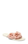 Jeffrey Campbell Fleuris Jelly Flip Flop In Natural Cream