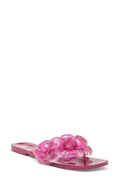 Jeffrey Campbell Fleuris Jelly Flip Flop In Pink Glitter