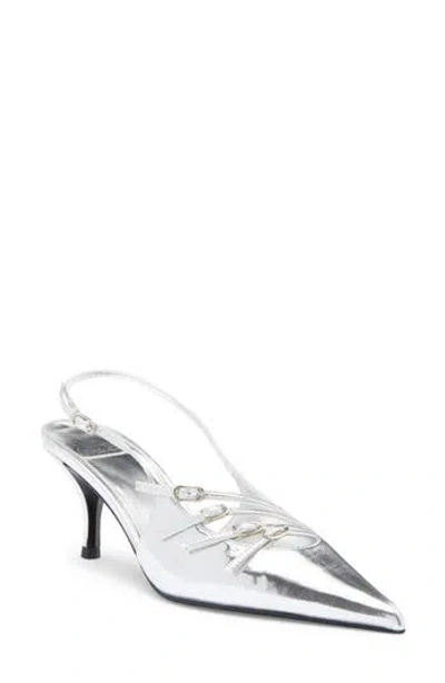 Jeffrey Campbell Flirtz Slingback Sandal In Silver
