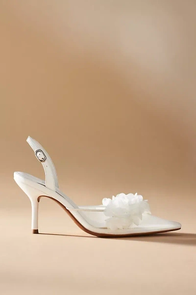 Jeffrey Campbell Floral Mesh Heels In White