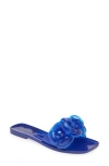 Jeffrey Campbell Floralee Slide Sandal In Blue Glitter