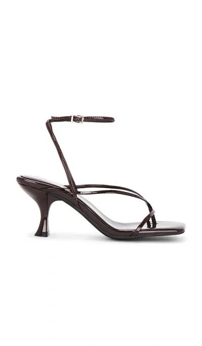 Jeffrey Campbell Fluxx Sandal In Brown Patent