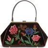 Jeffrey Campbell Frame Floral Embroidered Velvet Shoulder Bag