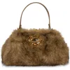 Jeffrey Campbell Gabor Faux Fur Satchel Handbag In Brown