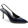 Jeffrey Campbell Gambol Slingback Pointed Toe Pump In Navy Patent