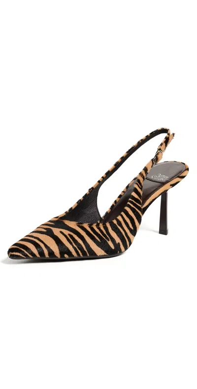 Jeffrey Campbell Gambol Slingbacks Beige Brown Zebra