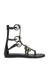 Jeffrey Campbell Geared Gladiator Sandals In Black Silver