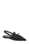 Jeffrey Campbell Geralt Pointed Toe Slingback Flat In Black Suede