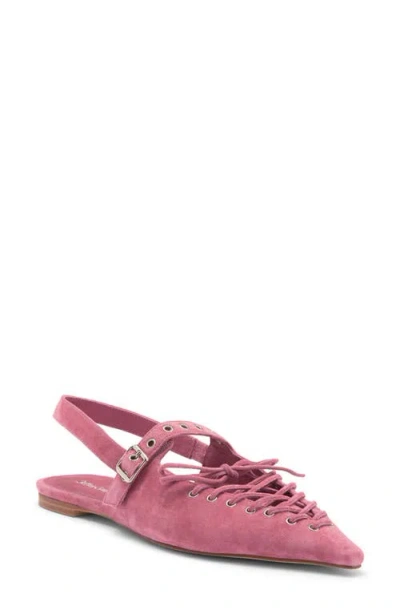 Jeffrey Campbell Geralt Pointed Toe Slingback Flat In Dusty Rose Suede