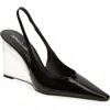 Jeffrey Campbell Glacial Slingback Wedge Pump In Black