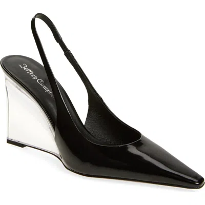 Jeffrey Campbell Glacial Slingback Wedge Pump In Black