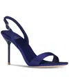 Jeffrey Campbell Go-getter Halter Stiletto Dress Sandals In Blue Satin