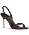 Jeffrey Campbell Go-getter Halter Stiletto Dress Sandals In Coffee Satin