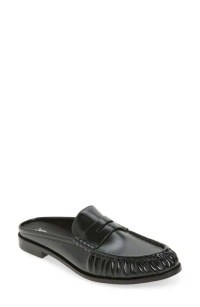 Jeffrey Campbell Goddard Penny Loafer Mule In Black