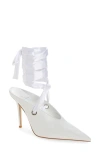 Jeffrey Campbell Grateau Ankle Wrap Mule In White