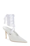 Jeffrey Campbell Grateau Ankle Wrap Mule In White