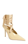 Jeffrey Campbell Grateau Ankle Wrap Mule In Yellow