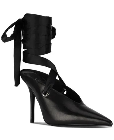 Jeffrey Campbell Grateau Sculpted High-heel Lace-up Mules In Black