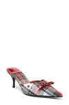 Jeffrey Campbell Gratis Pointed Toe Mule In Red White Plaid Silver