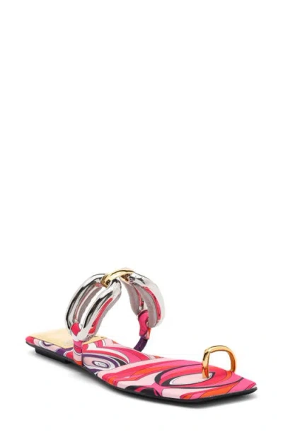 Jeffrey Campbell Guilded-2 Toe Loop Sandal In Red