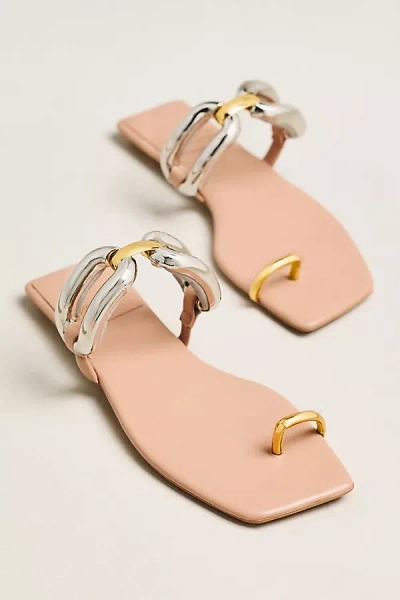 Jeffrey Campbell Guilded 2 Toe Ring Sandals In Gold