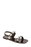 Jeffrey Campbell Gum Drop Studded Jelly Sandals In Brown