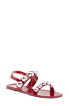 Jeffrey Campbell Gum-drop Jelly Sandal In Red Silver