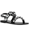 Jeffrey Campbell Gum-drop Studded Flat Jelly Sandals In Black,silver