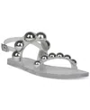 Jeffrey Campbell Gum-drop Studded Flat Jelly Sandals In Clear,silver