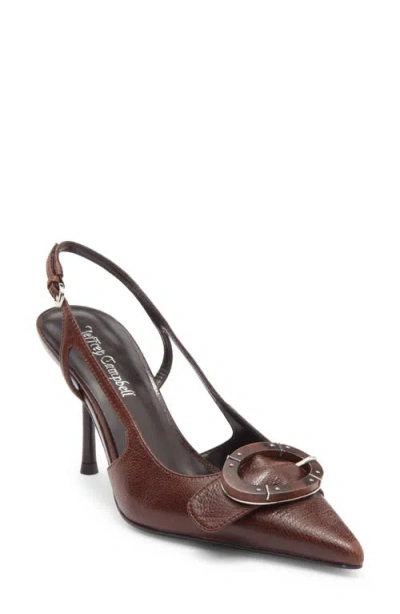 Jeffrey Campbell Hannigan Pointed Toe Slingback Pump In Brown