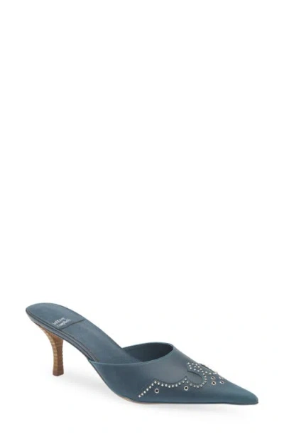Jeffrey Campbell Head West Mule In Blue Crazy Horse