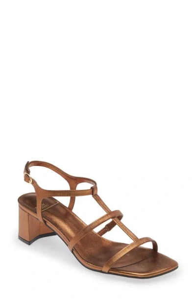 Jeffrey Campbell Helios T-strap Sandal In Bronze Lines