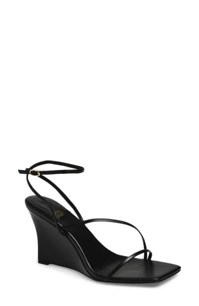 Jeffrey Campbell Highlight Ankle Strap Wedge Sandal In Black