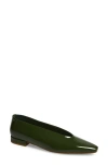 Jeffrey Campbell Hinted Pointed Toe Flat In Green