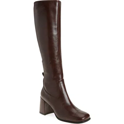 Jeffrey Campbell Hot Lava Knee High Stretch Boot In Brown
