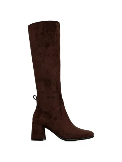 Jeffrey Campbell Hotlava-k2 Square-toe Block-heel Boots In Brown