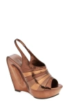 Jeffrey Campbell Hyperspeed Platform Wedge Sandal In Bronze Combo