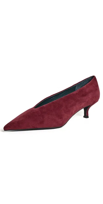 Jeffrey Campbell Ida Mae Pumps Wine Suede In Red