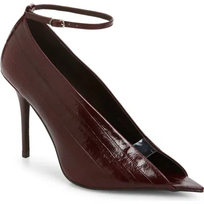 Jeffrey Campbell Inherit Ankle Strap Pointed Peep Toe Sandal In Brown