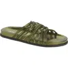 Jeffrey Campbell Intwined Slide Sandal In Olive Metallic