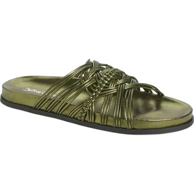 Jeffrey Campbell Intwined Slide Sandal In Green