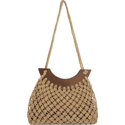 Jeffrey Campbell Island-grl Raffia Shoulder Bag In Natural Brown