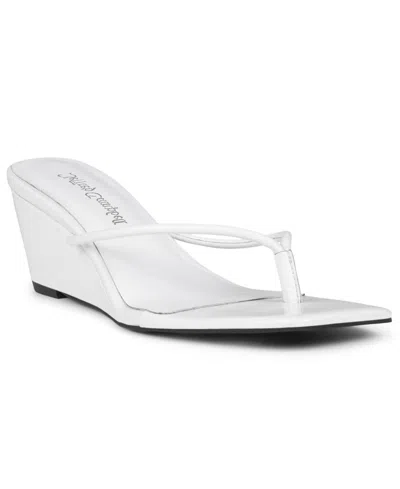 Jeffrey Campbell Jeffery Campbell Women's Simplicity Thong Wedge Sandals In White