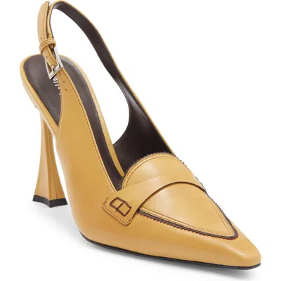 Jeffrey Campbell Judicial Slingback Loafer Pump In Orange
