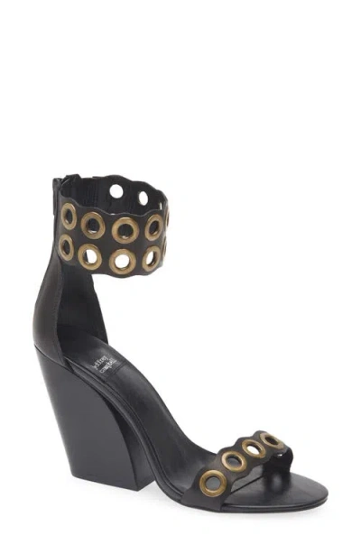 Jeffrey Campbell Julienne Ankle Strap Sandal In Black Bronze