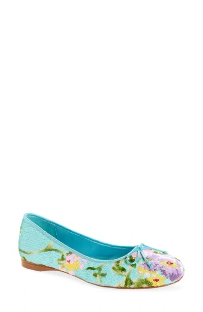 Jeffrey Campbell Kalli Sequin Flat In Blue