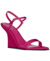 Jeffrey Campbell Kassandra Sculpted Two-piece Wedge Sandals In Fuschia Satin