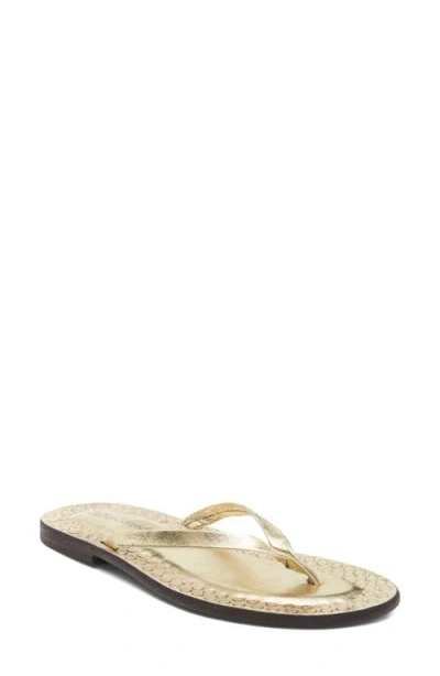 Jeffrey Campbell Katrina Flip Flop In Gold