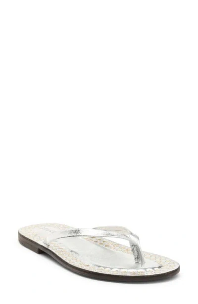 Jeffrey Campbell Katrina Flip Flop In Silver